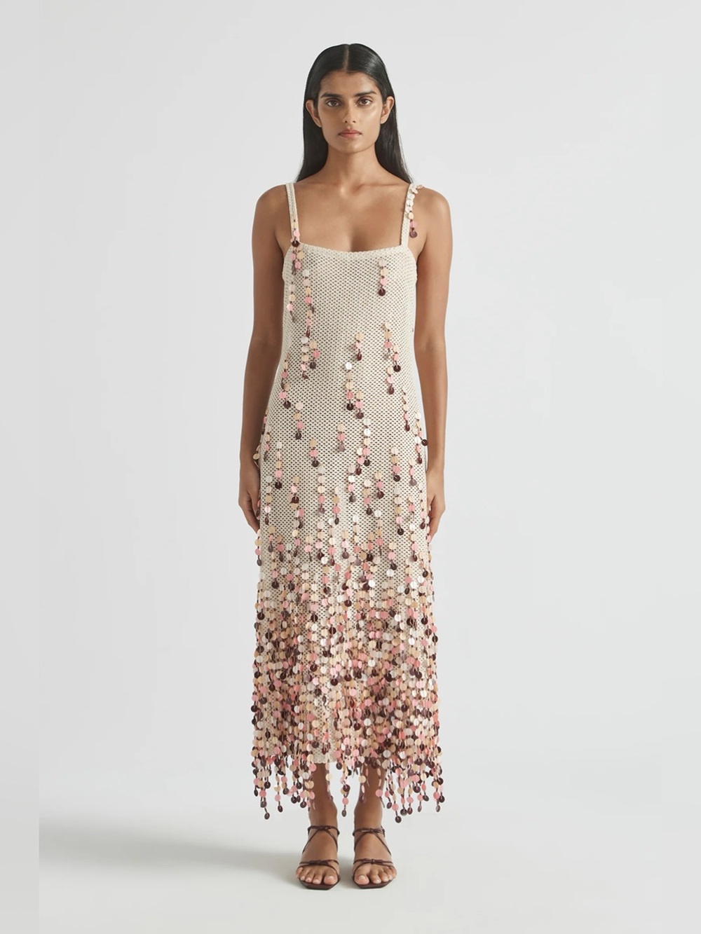 Antipodean Periscope Cotton Crocheted Hand Embellished Midi Dress AU12/US8 NWT - Picture 4 of 12